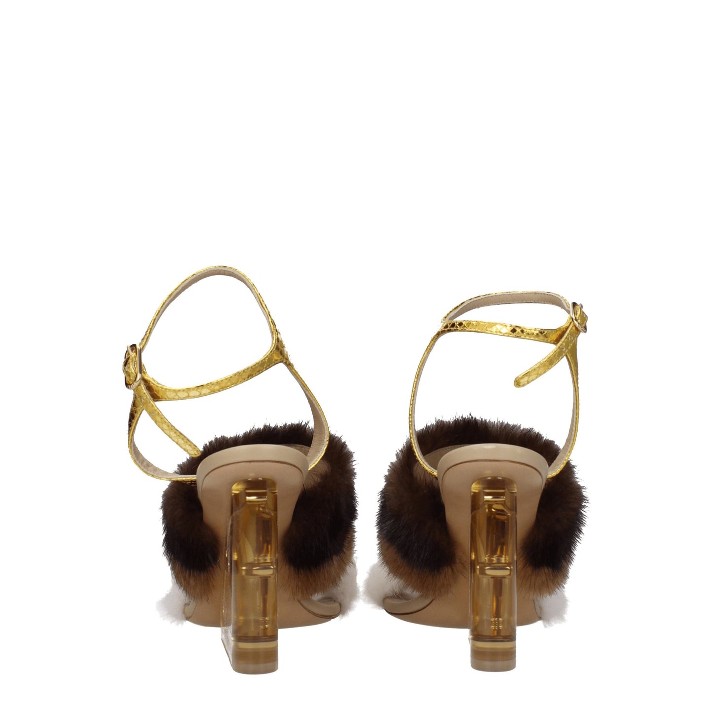 Fendi Brown Mink Strap-Ons Sandals