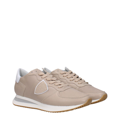 Philippe Model Beige Leather Low Tops
