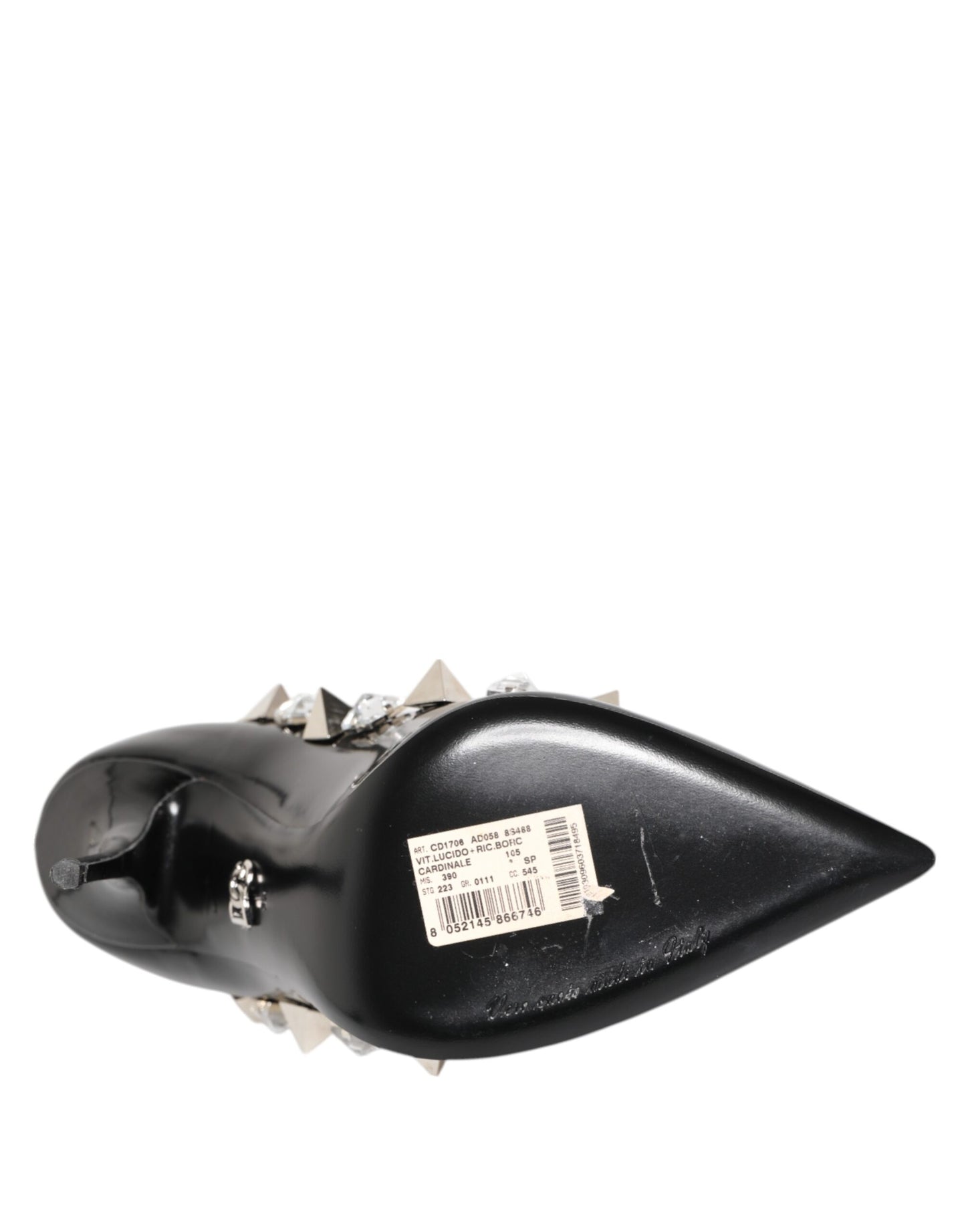 Dolce & Gabbana Black Crystals Studs Stiletto Pumps Shoes