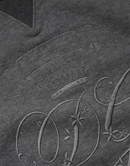 Dolce & Gabbana Gray DG Logo Embroidered Pullover Sweater