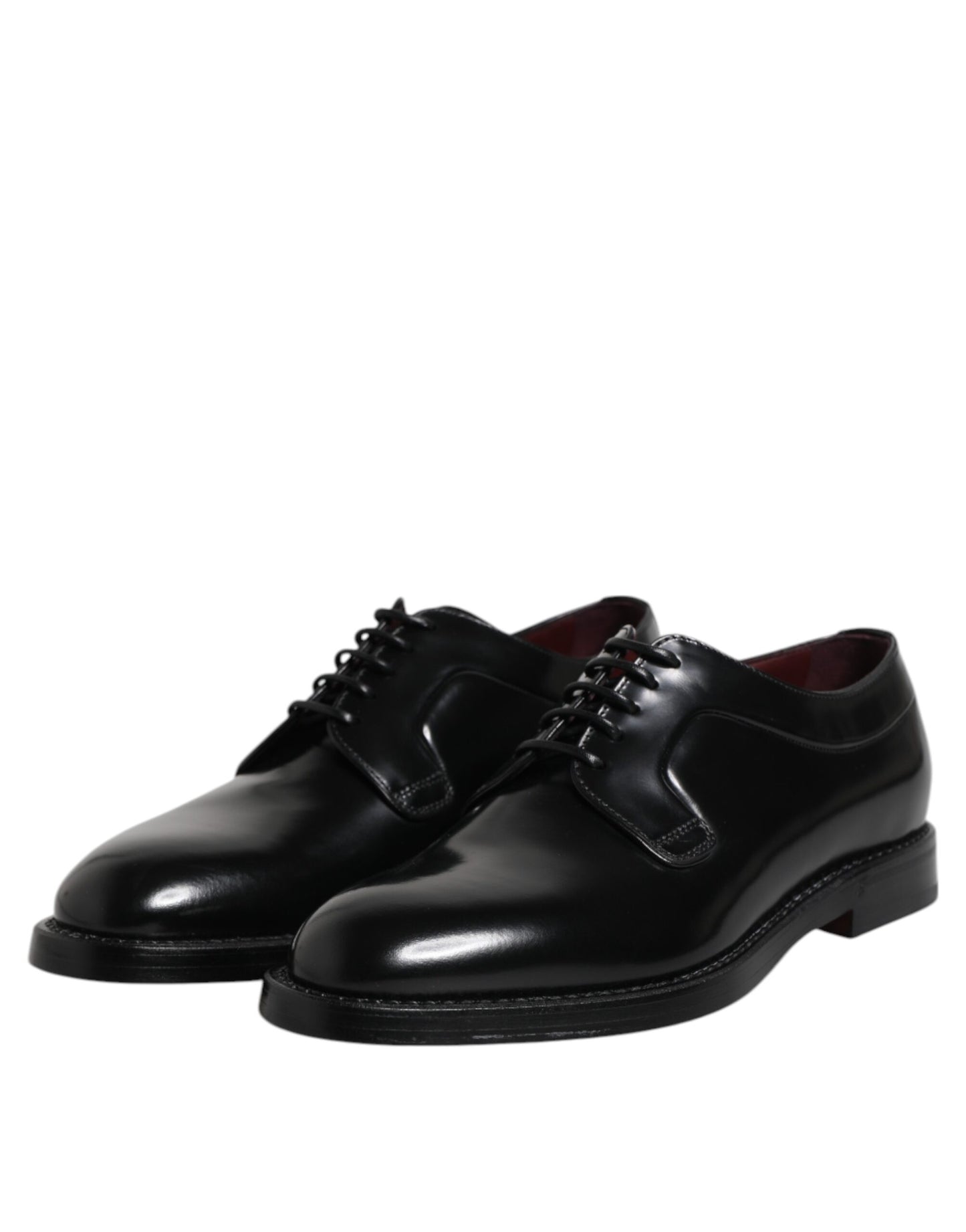 Dolce & Gabbana Black Calf Leather Lace Up Dress Shoes