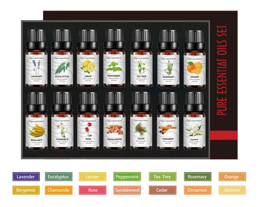 Caja de 14 aceites esenciales transfronterizos unilaterales unisex, paquete de 14, set corporal de 10 ml