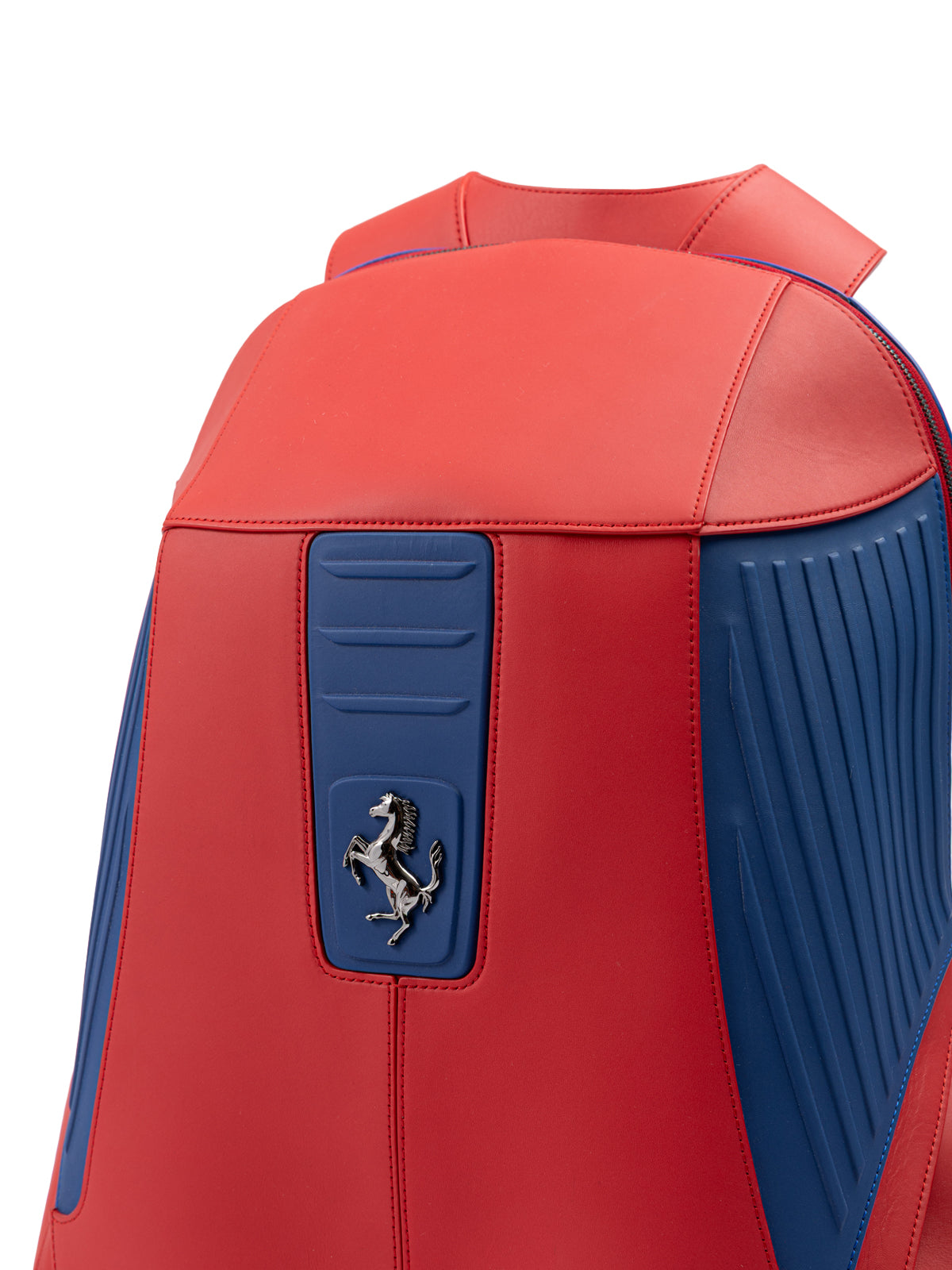Ferrari Red Leather Technical Backpack
