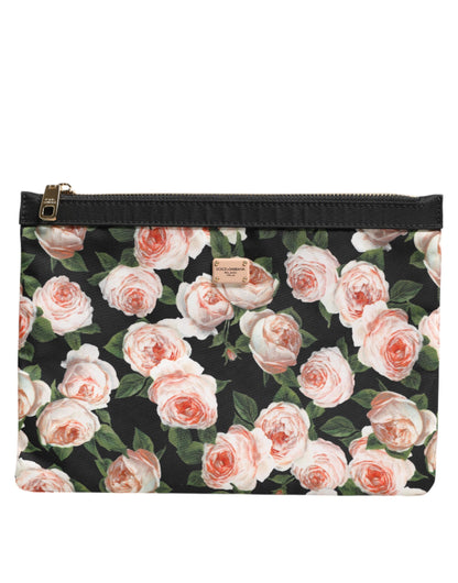 Dolce & Gabbana Multicolor Floral DG Plaque Clutch Women Pouch Borse Bag