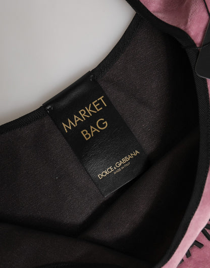 Dolce & Gabbana Pink Cotton Velvet DG MILANO Shoulder Shopping Borse Bag