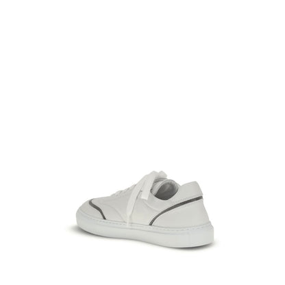 Brunello Cucinelli Leather Sneakers with Shiny Details