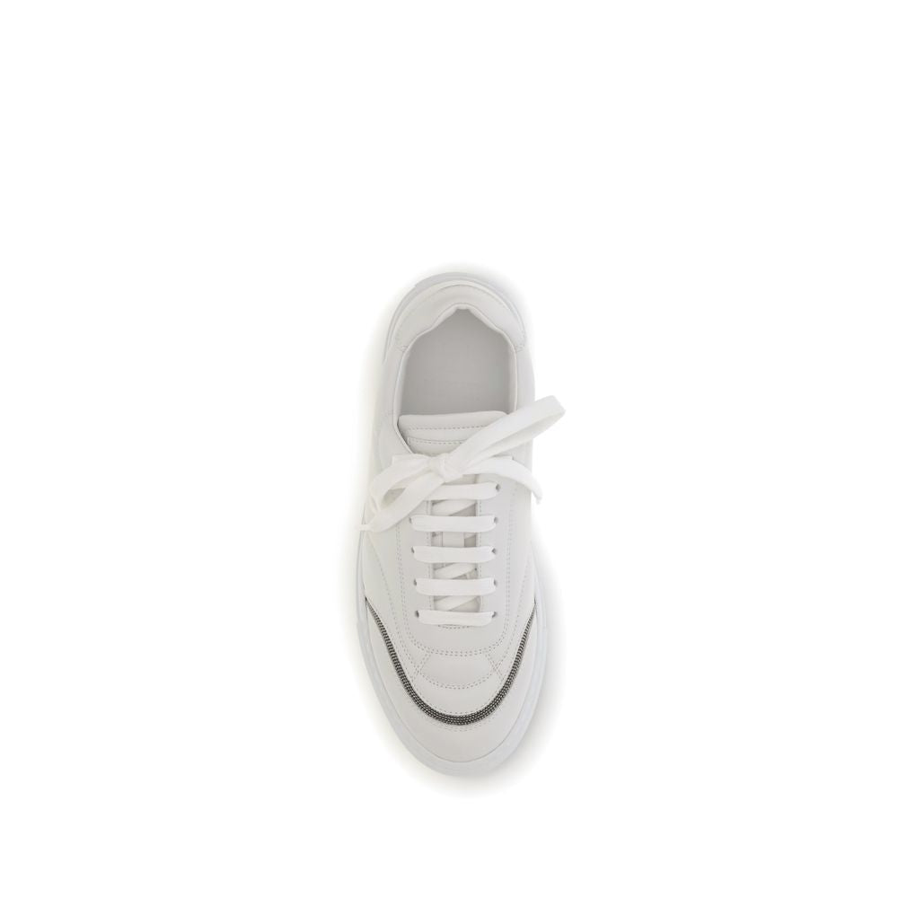 Brunello Cucinelli Leather Sneakers with Shiny Details