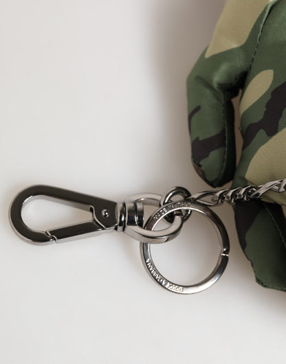 Dolce & Gabbana Multicolor Camouflage Animal Silhouette Keychain Keyring