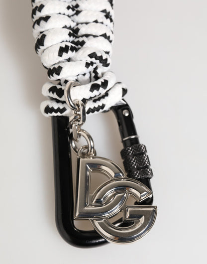 Dolce & Gabbana Multicolor Polyester Tape String DG Logo Keychain Keyring
