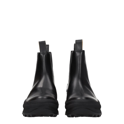Jil Sander Black Leather Ankle Boots