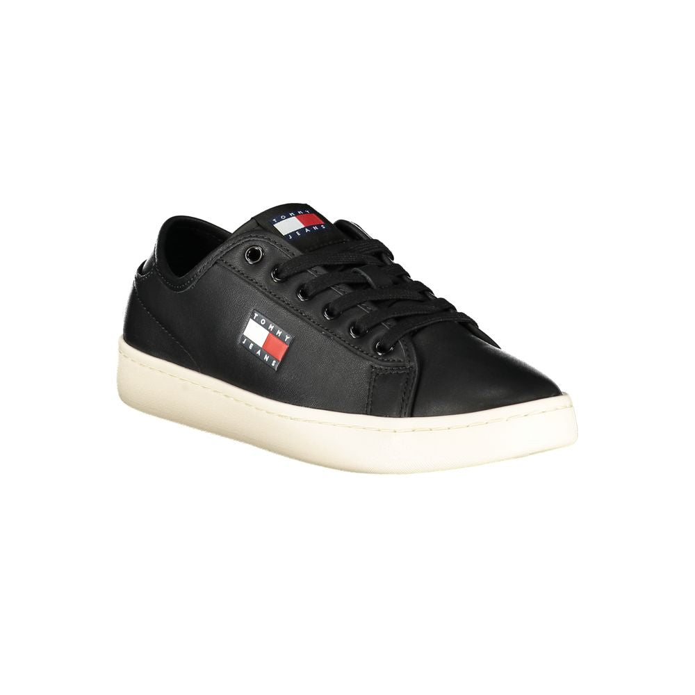 Tommy Hilfiger Black Leather Women's Sneaker
