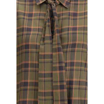Saint Laurent Cassandre check lavallière Shirt