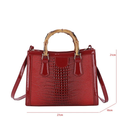 Bolso de hombro de piel de cocodrilo de lujo, bolso de diseñador para mujer