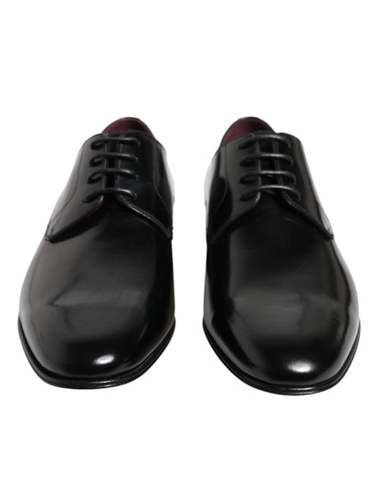 Dolce & Gabbana Men Dress Black Calfskin Leather Derby Shoes