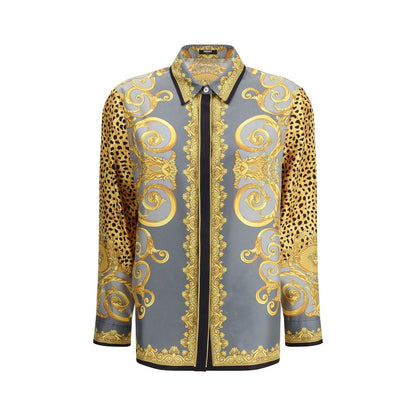 Versace Silk Cheetah Foulard Shirt