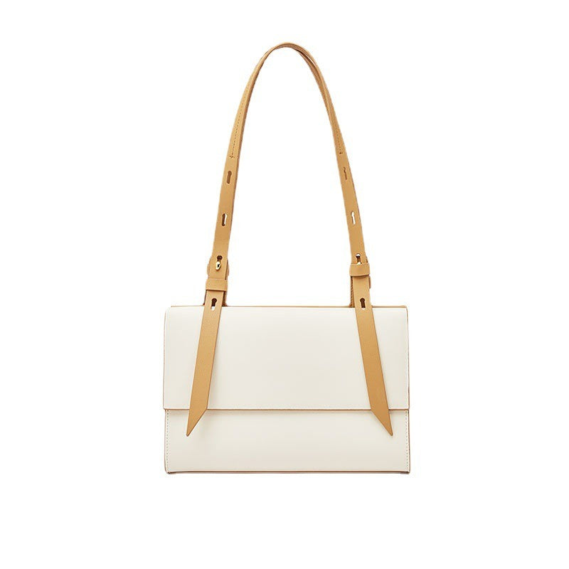 Bolso de hombro de cuero genuino, estilo versátil, de diseño exclusivo, para mujer.