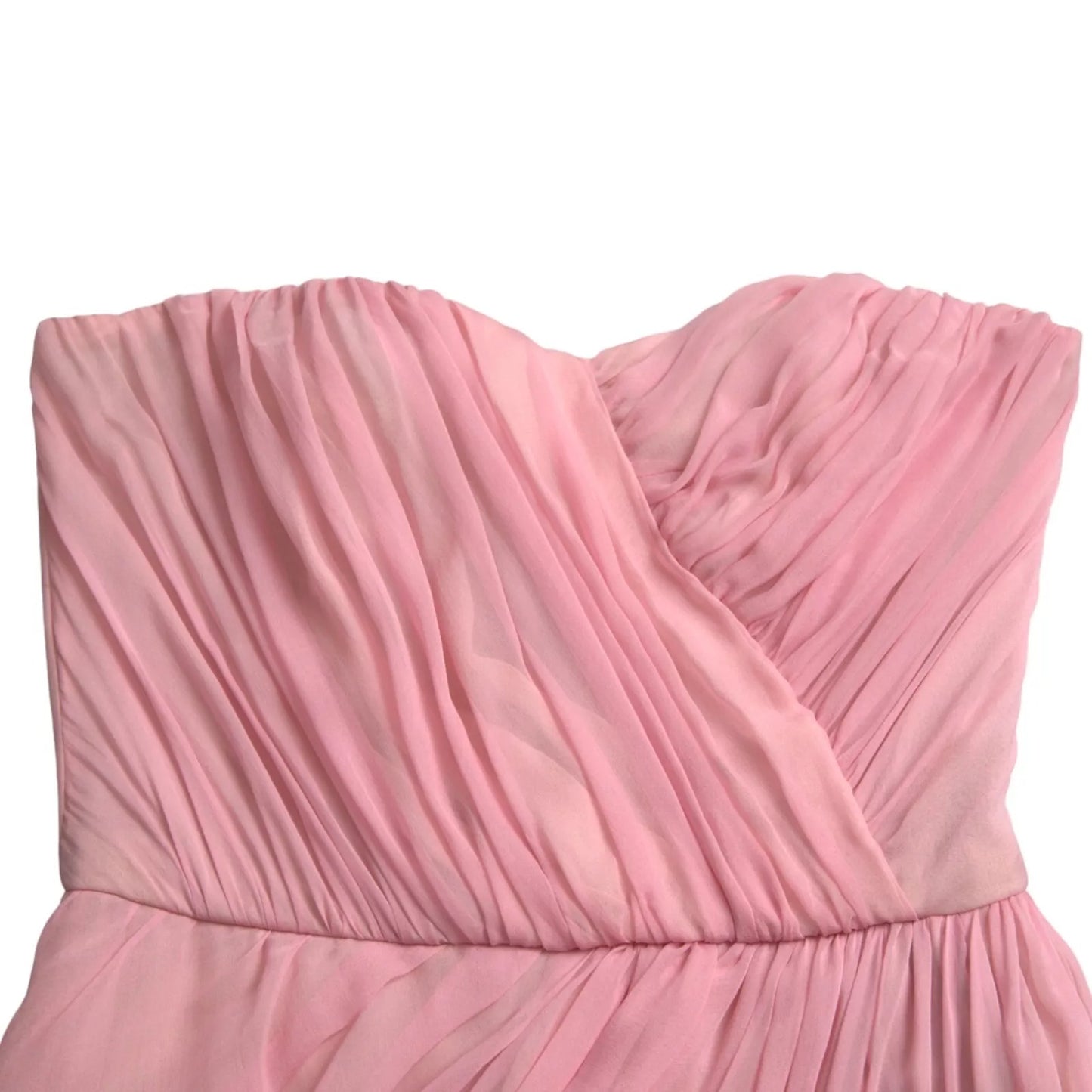 Dolce & Gabbana Pink Silk Strapless Maxi A-line Gown Dress