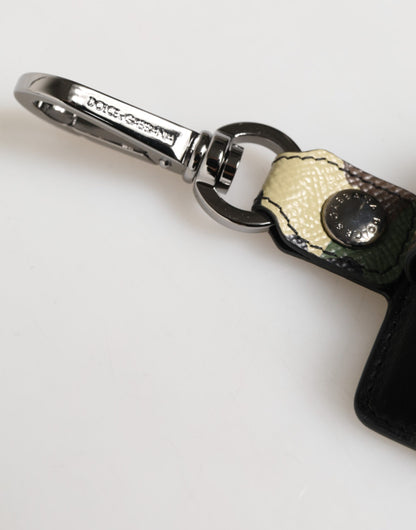 Dolce & Gabbana Multicolor Camouflage Leather Metal Accessory  Airpods Case