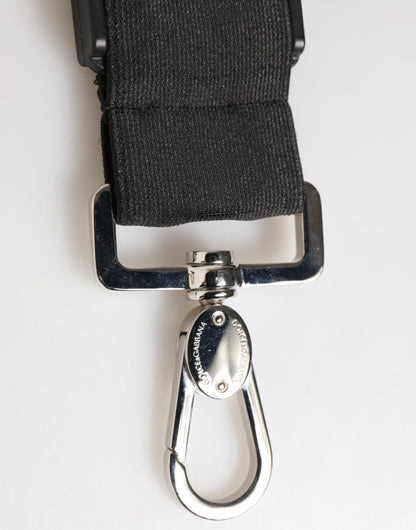 Dolce & Gabbana Black Polyester Stretch Rubberised DG Logo Men Keychain