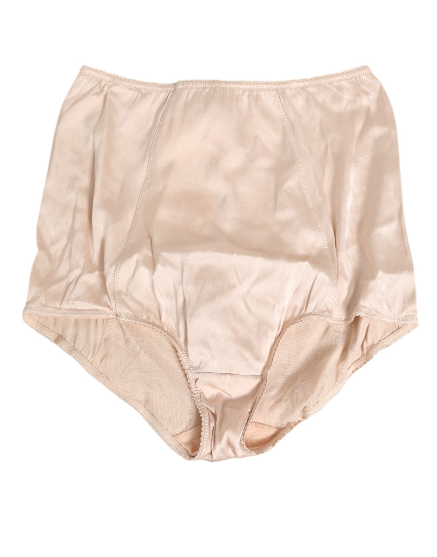 Dolce & Gabbana Beige Rosato Silk Satin High Waist Underwear
