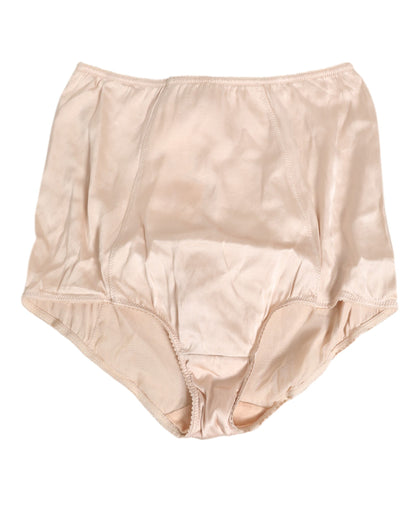 Dolce & Gabbana Beige Rosato Silk Satin High Waist Underwear