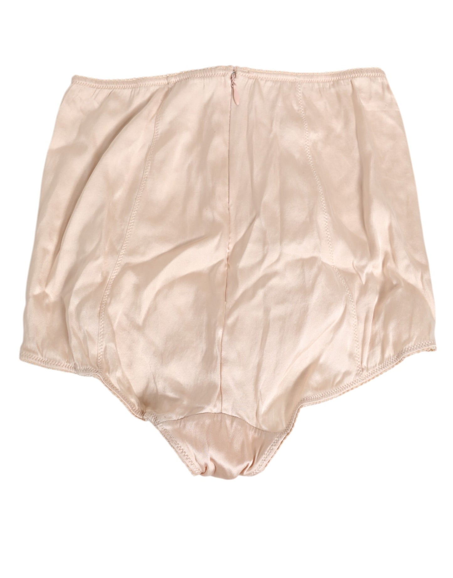 Dolce & Gabbana Beige Rosato Silk Satin High Waist Underwear