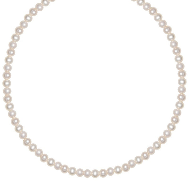 Pure natural freshwater pearl necklace, high-quality strong light pearl collarbone chain, elegant and high-end neck chain