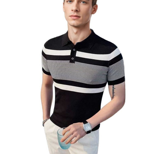 Polo de hombre de manga corta con cuello y parte superior tipo camiseta