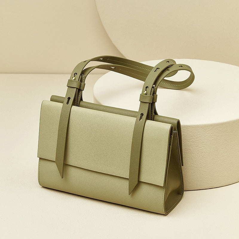 Bolso de hombro de cuero genuino, estilo versátil, de diseño exclusivo, para mujer.