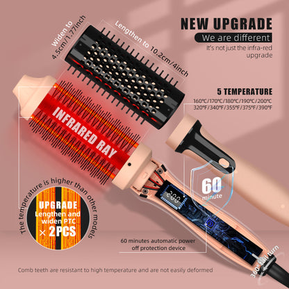 Rizador de pelo infrarrojo, plancha multifuncional, peine para cabello liso 2 en 1