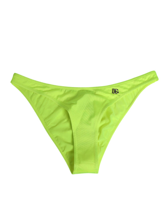 Dolce & Gabbana Neon Green DG Logo Swim Briefs Women Underwear