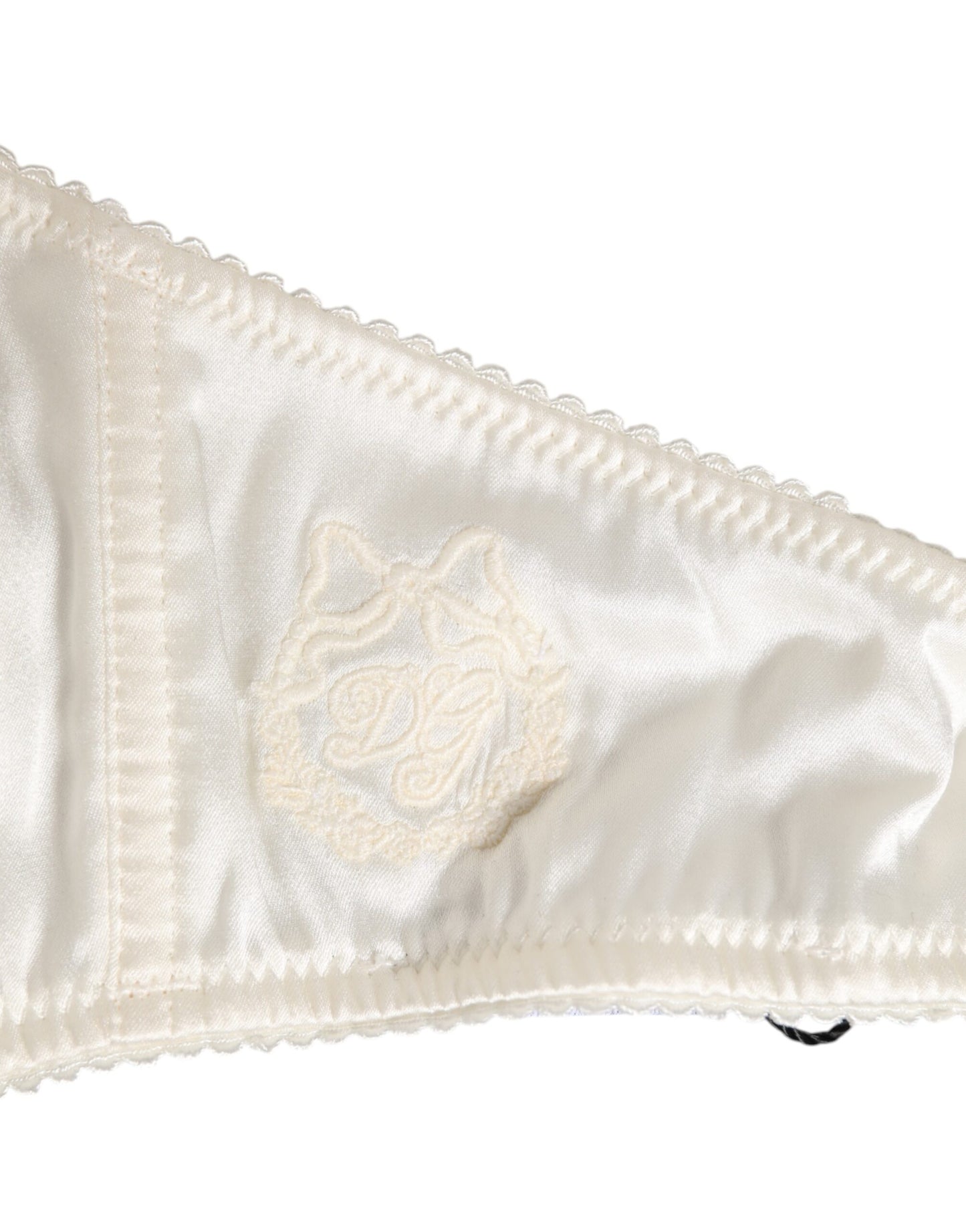 Dolce & Gabbana White Silk Satin Balconnet Lingerie Bra Underwear