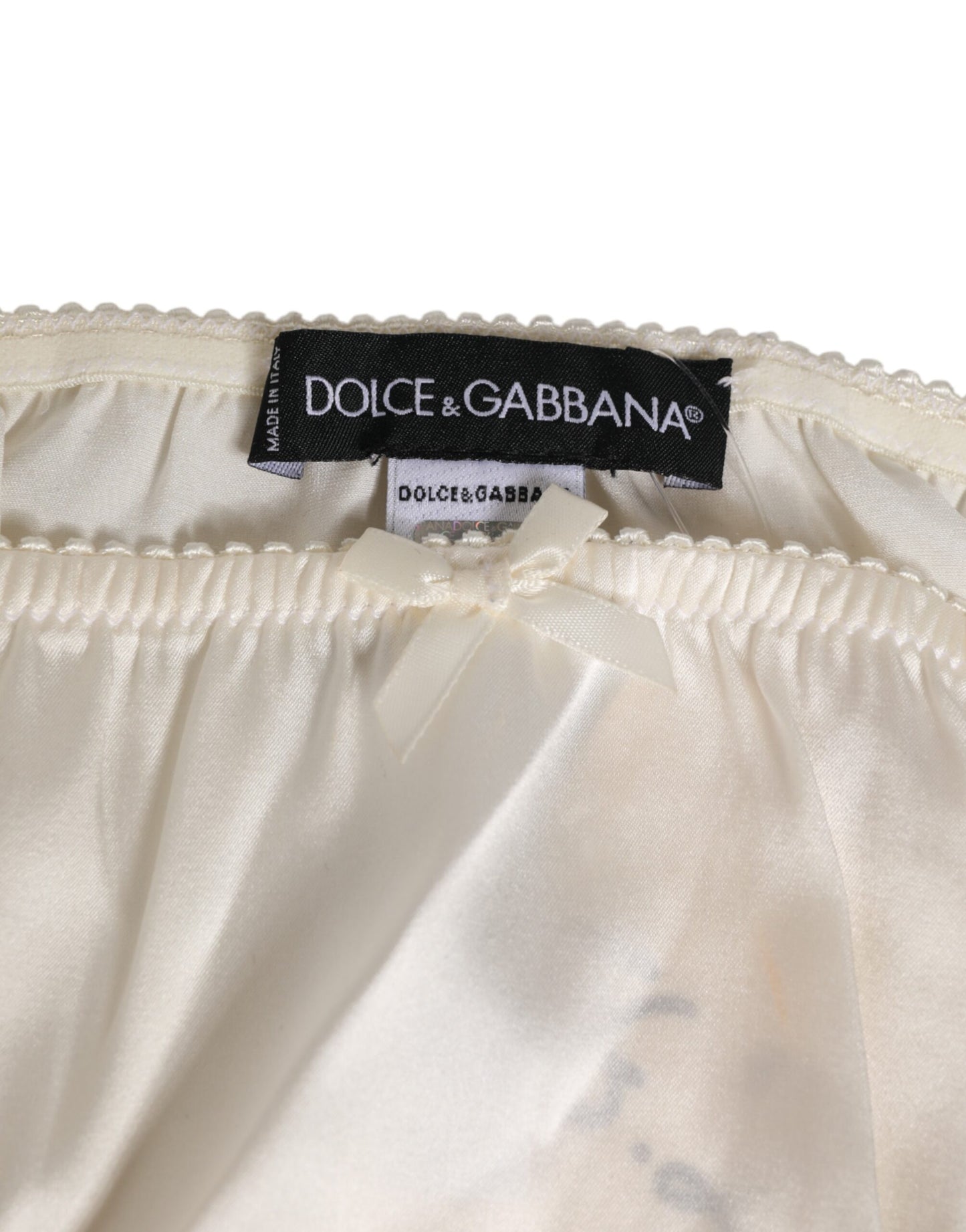 Dolce & Gabbana White Silk Satin Lingerie Panty  Underwear