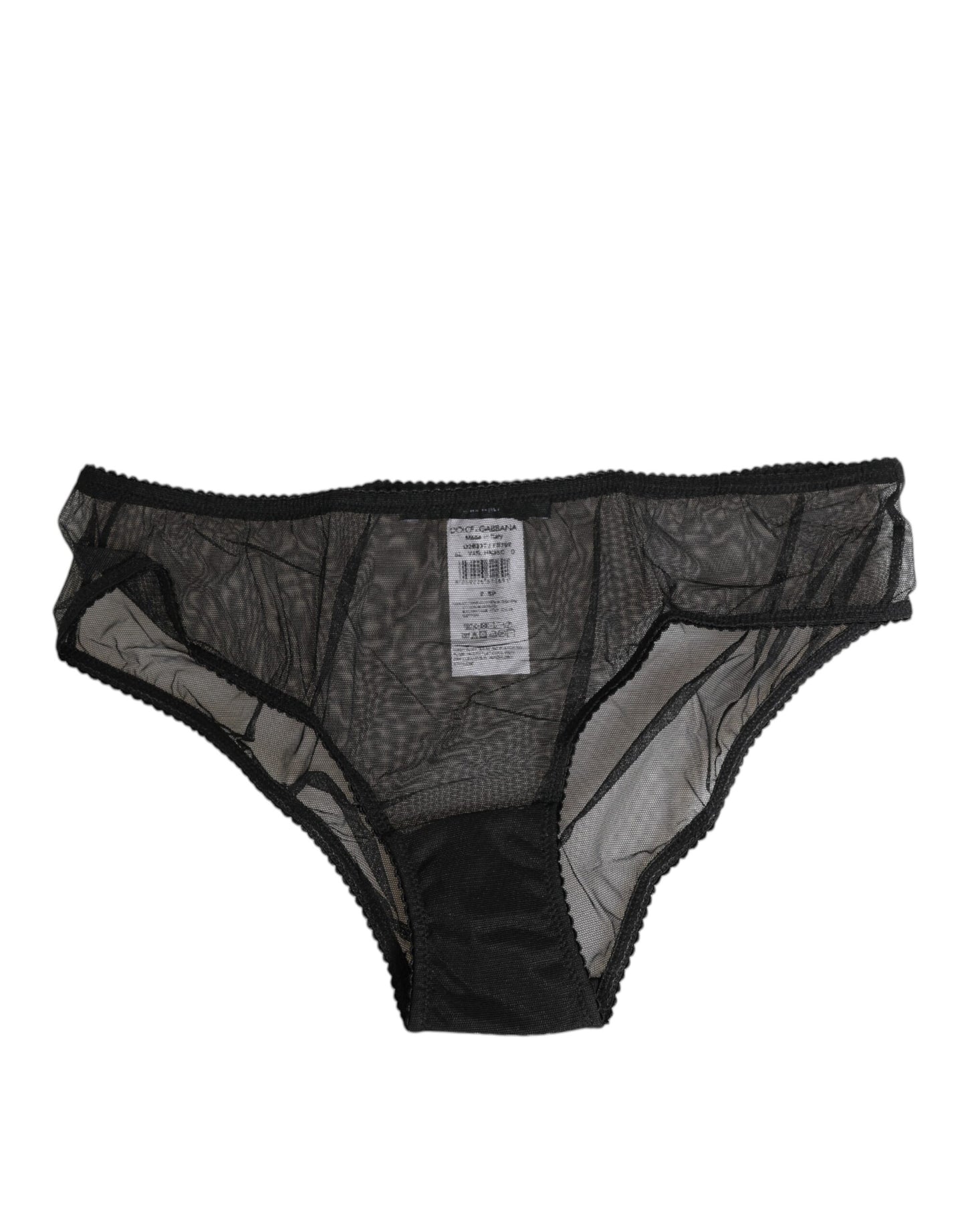 Dolce & Gabbana Black Sheer Mesh Lace Bikini Briefs Underwear