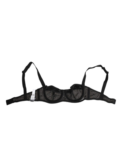 Dolce & Gabbana Black Sheer Mesh Underwire Bra  Underwear