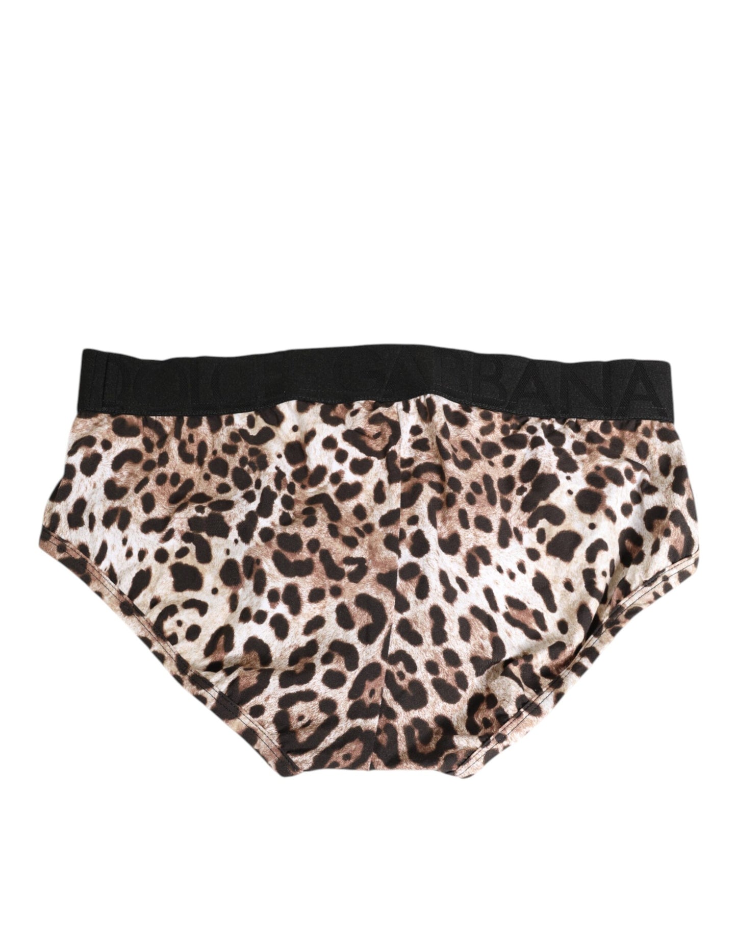 Dolce & Gabbana Leopard Print Black Waistband Cotton Underwear