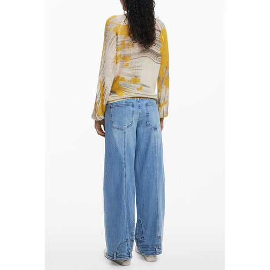 Desigual Yellow Wool Women Sweater