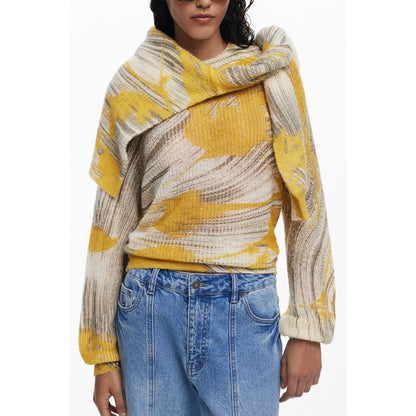 Desigual Yellow Wool Women Sweater