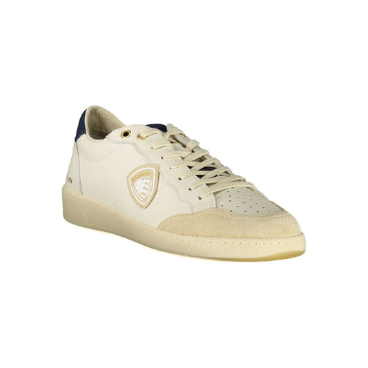 Blauer White Polyester Sneaker