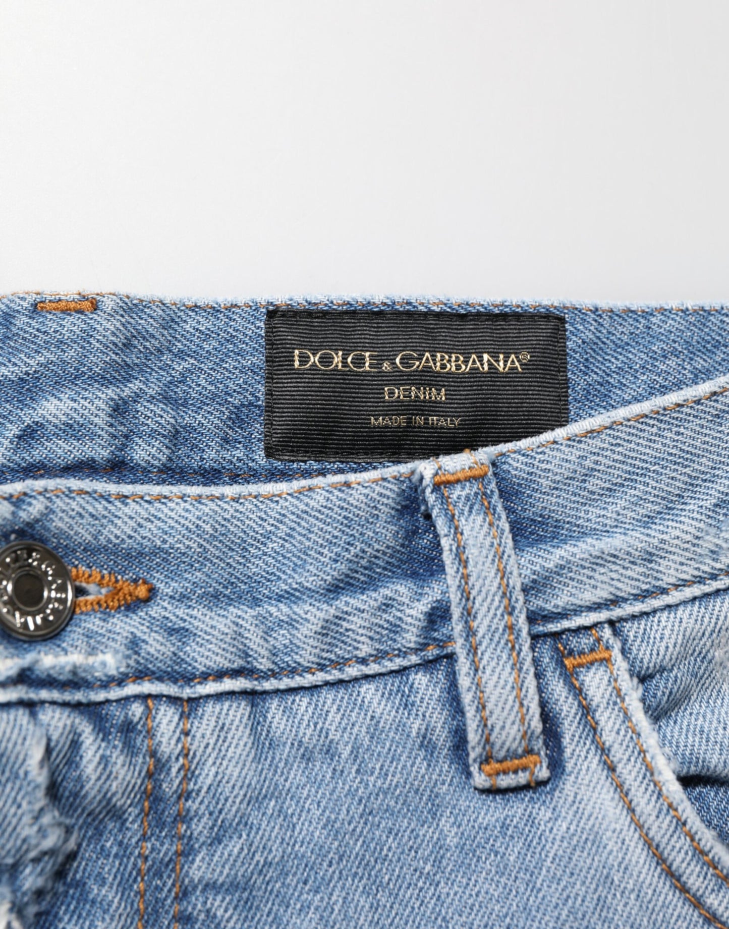 Dolce & Gabbana Blue Distressed Ripped Denim Pants Jeans