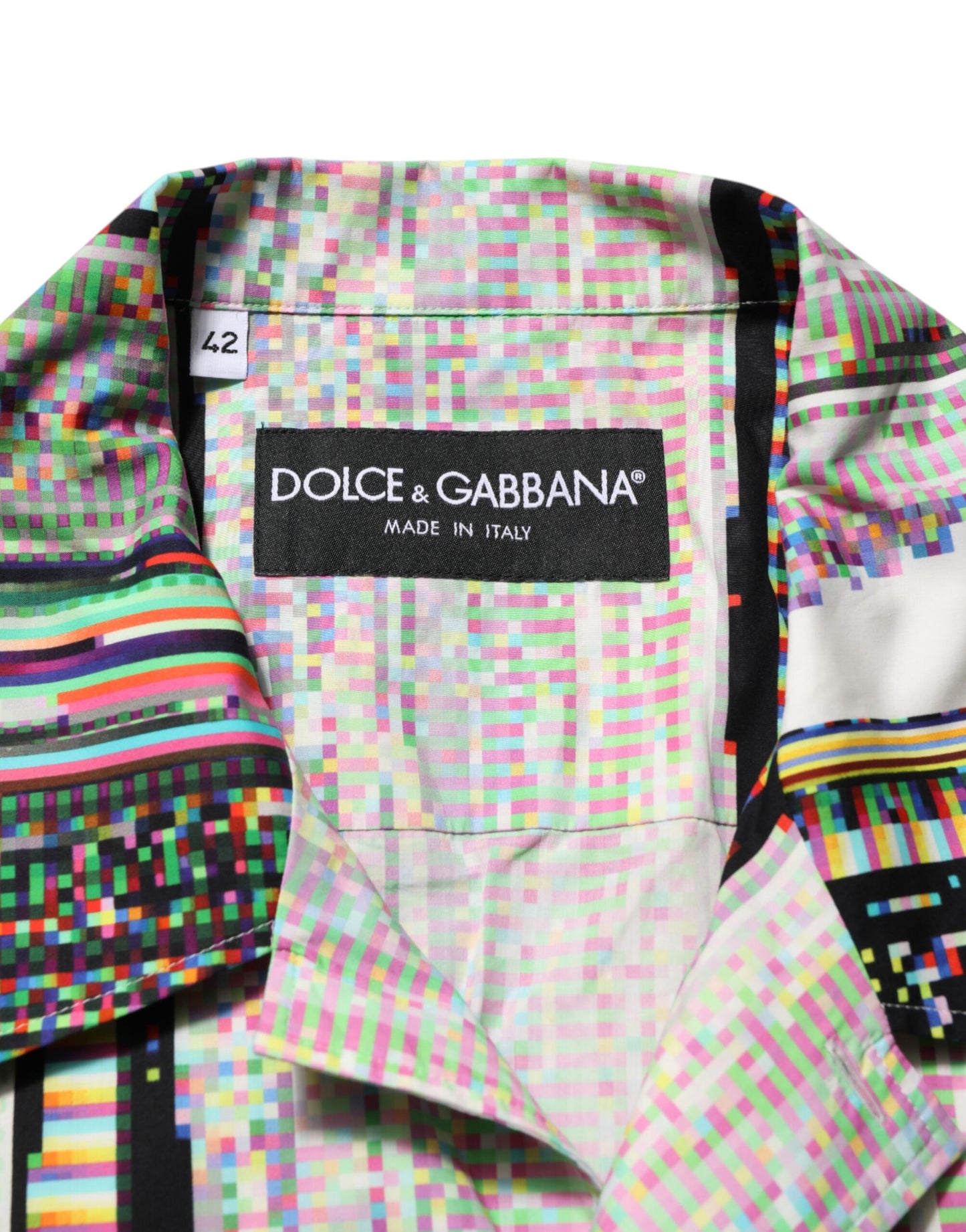 Dolce & Gabbana Multicolor Graphic Collared Casual Shirt