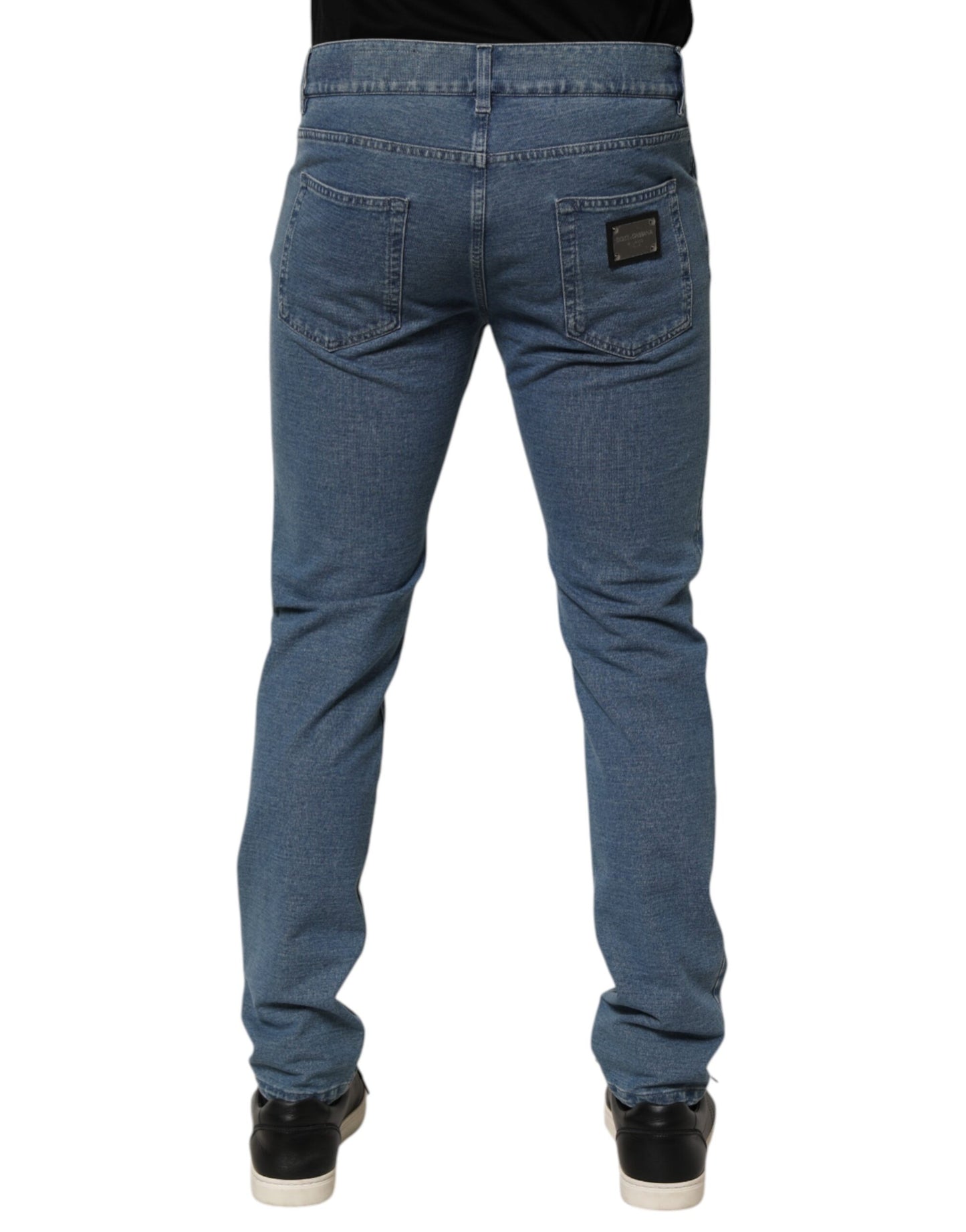 Dolce & Gabbana Blue Cotton Stretch Slim Fit Men Denim Jeans