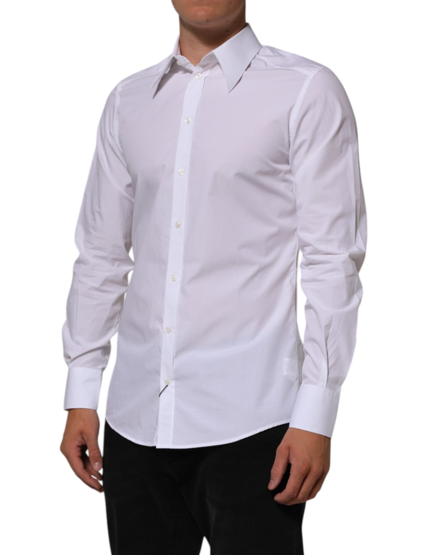 Dolce & Gabbana White Cotton MARTINI Men Formal Dress Shirt