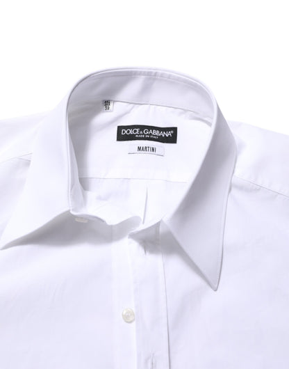 Dolce & Gabbana White Cotton MARTINI Men Formal Dress Shirt