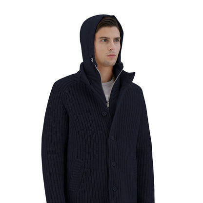 Herno Blue Wool Men Bomber Jacket