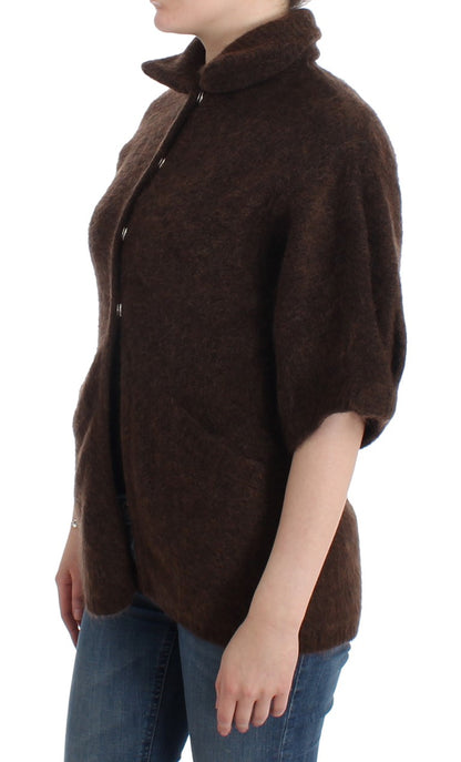 Cavalli Brown mohair knitted cardigan