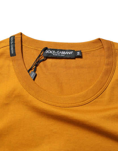Dolce & Gabbana Golden Brown Crew Neck Short Sleeve T-shirt