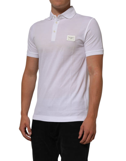 Dolce & Gabbana White Collared Short Sleeves Polo Men T-shirt