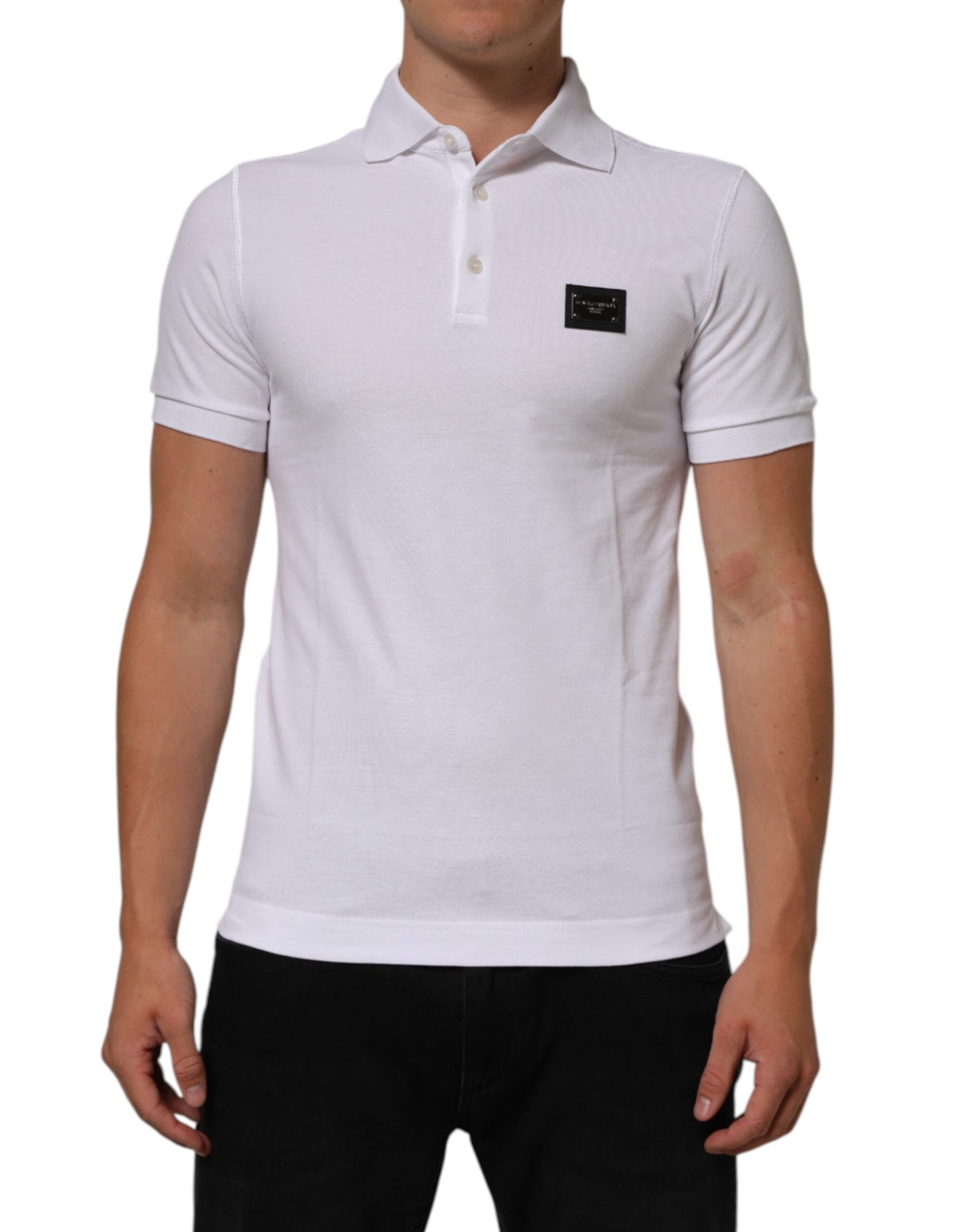 Dolce & Gabbana White Collared Short Sleeves Polo Men T-shirt