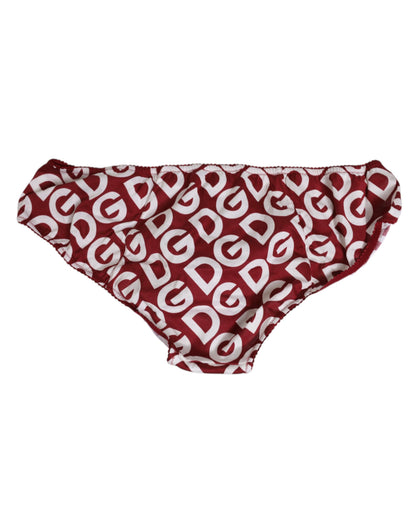 Dolce & Gabbana Bordeaux DG Logo Slip Bottom Brief Underwear